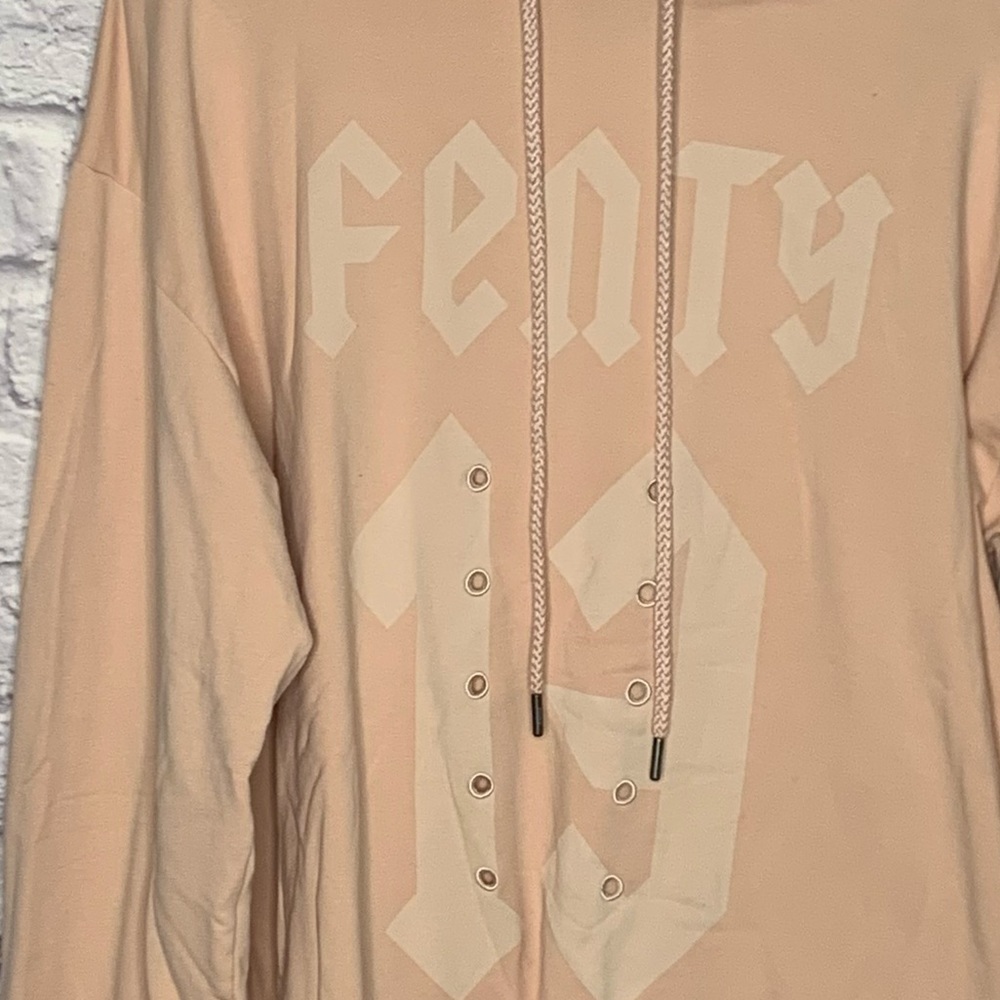 Puma x Fenty Oversized Pink Long Sleeve Graphic Hoody - Picture 8 of 16